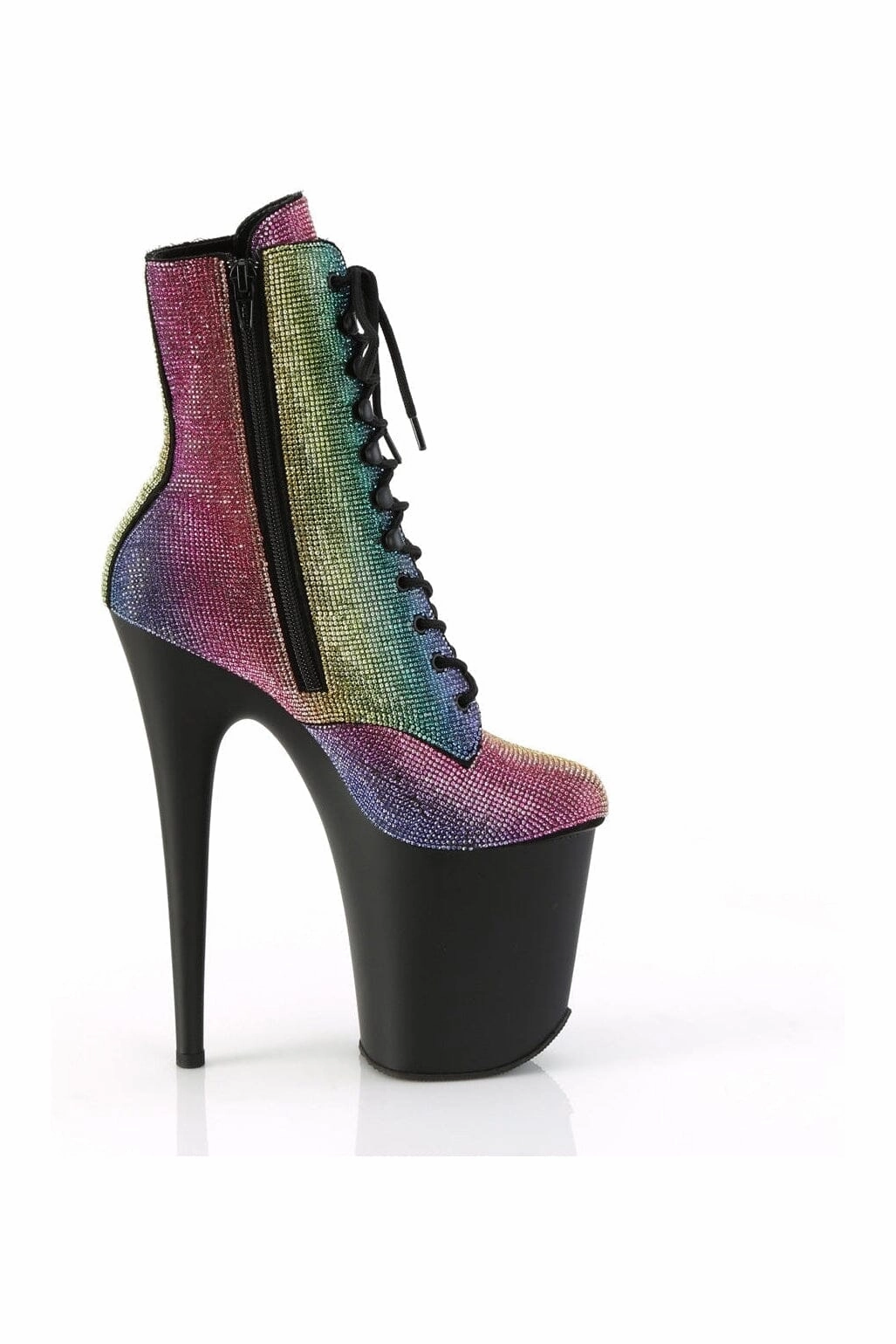 FLAMINGO-1020RS Rainbow Rhinestone Ankle Boot