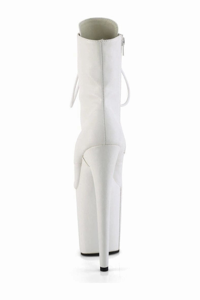 FLAMINGO-1020WR White Faux Leather Ankle Boot