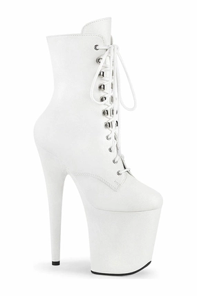 FLAMINGO-1020WR White Faux Leather Ankle Boot