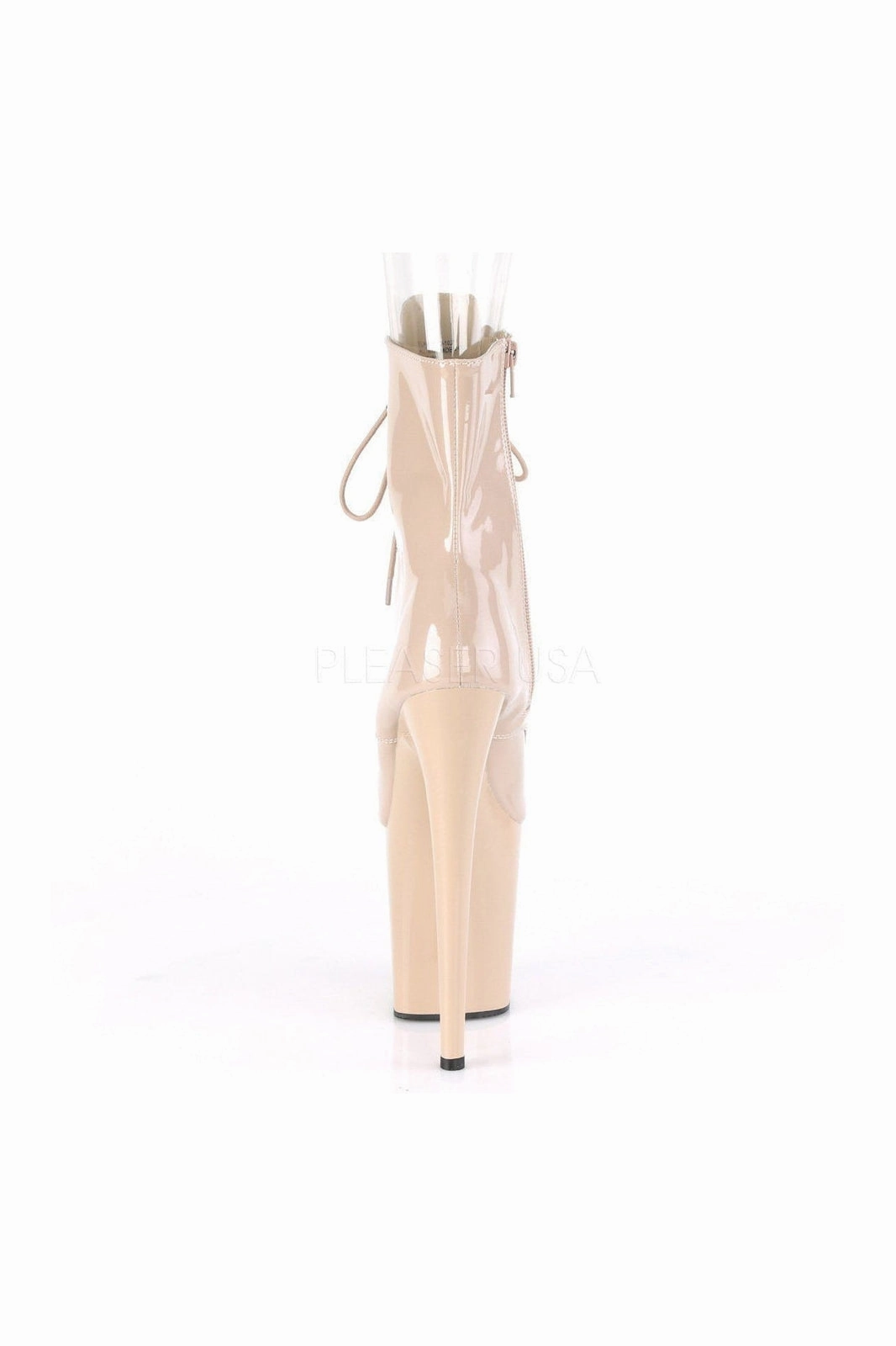 FLAMINGO-1021 Exotic Platform Sandal | Nude Patent
