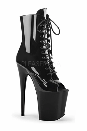 FLAMINGO-1021 Platform Boot  | Black Patent