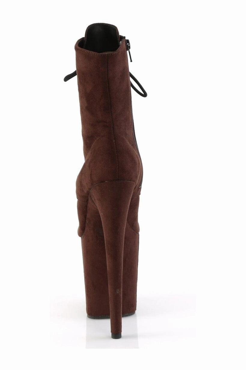 FLAMINGO-1021FS Brown Faux Suede Ankle Boot