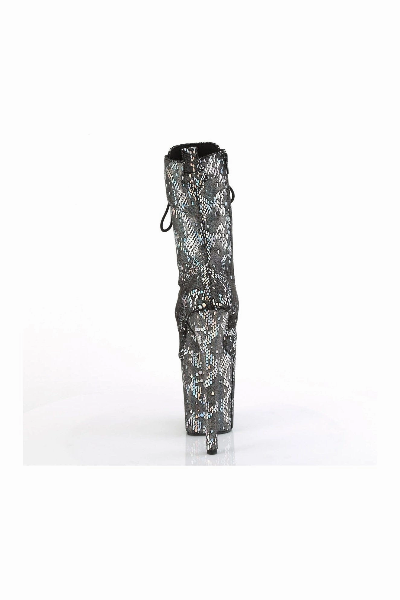 FLAMINGO-1040SPF Silver Faux Snake Ankle Boot