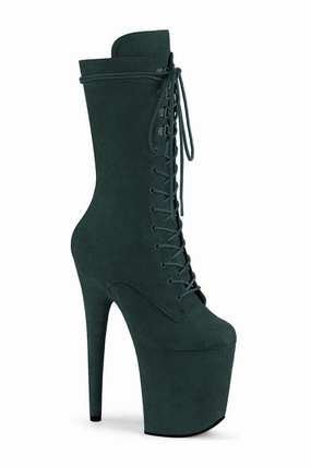 FLAMINGO-1050FS Exotic Boot | Green Faux Suede
