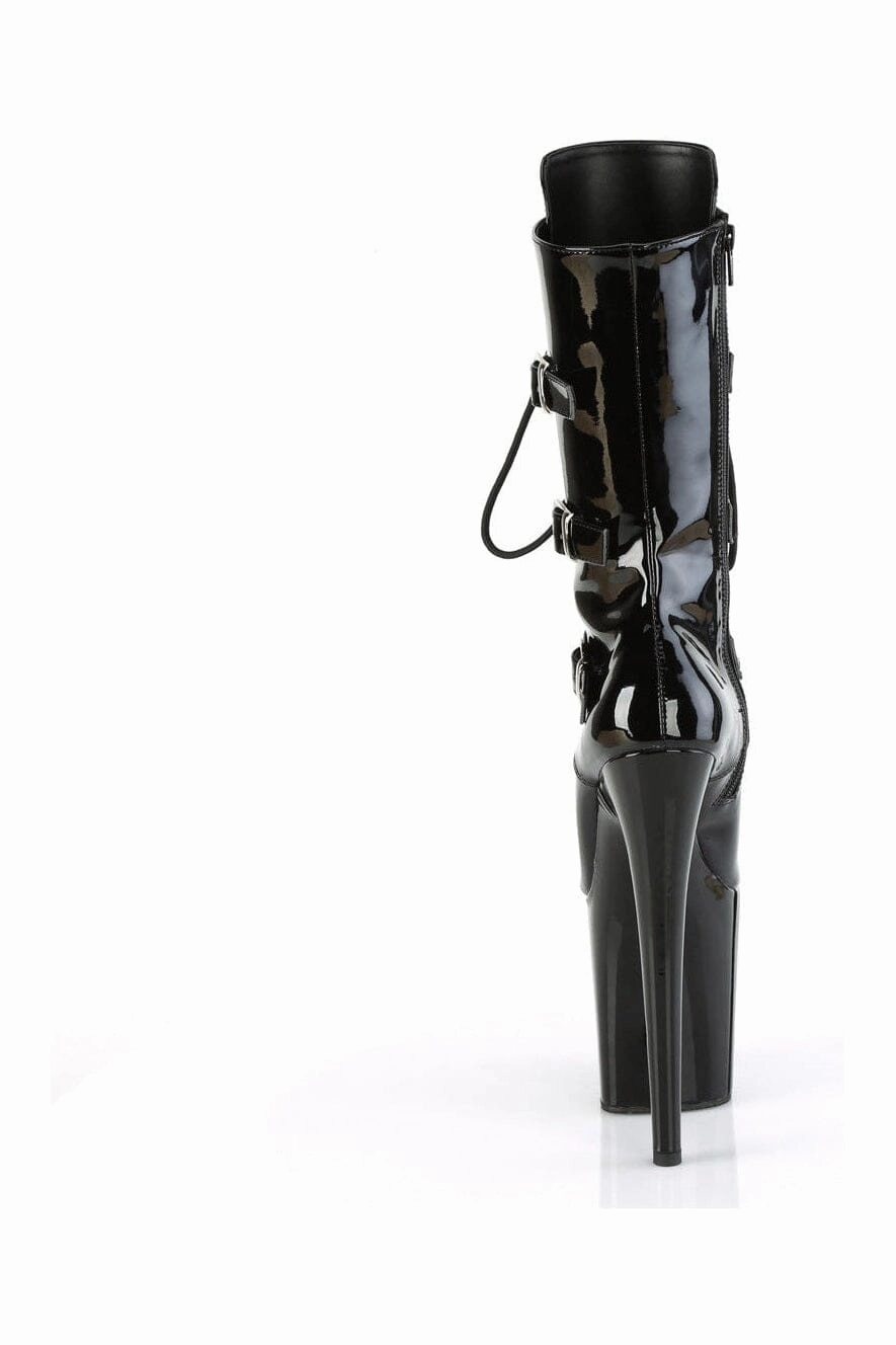 FLAMINGO-1053 Black Patent Knee Boot