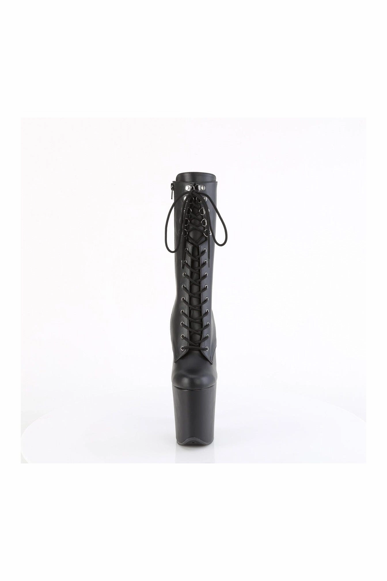 FLAMINGO-1054 Black Faux Leather Mid Calf Boot