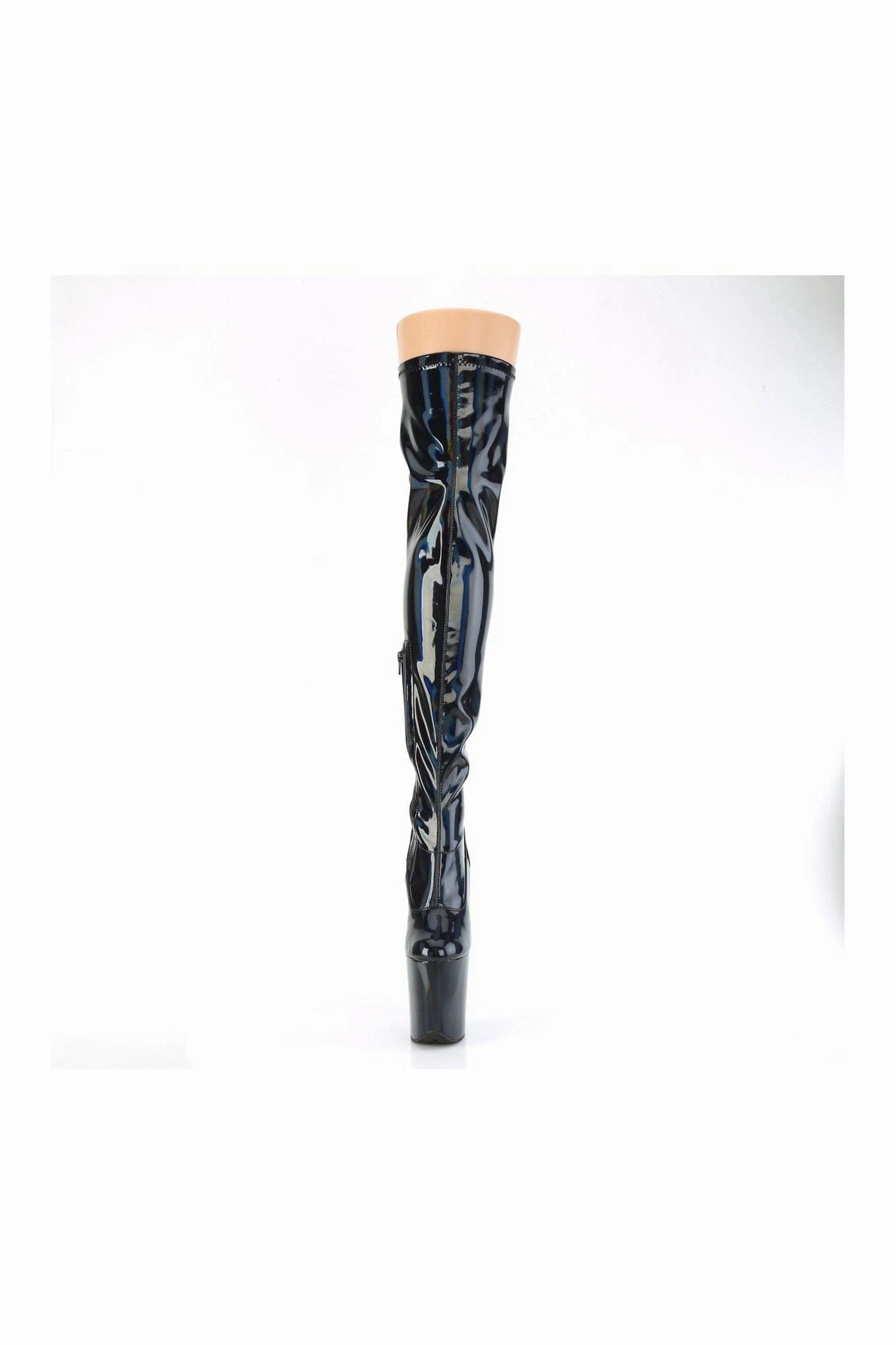 FLAMINGO-3000HWR Black Hologram Thigh Boot