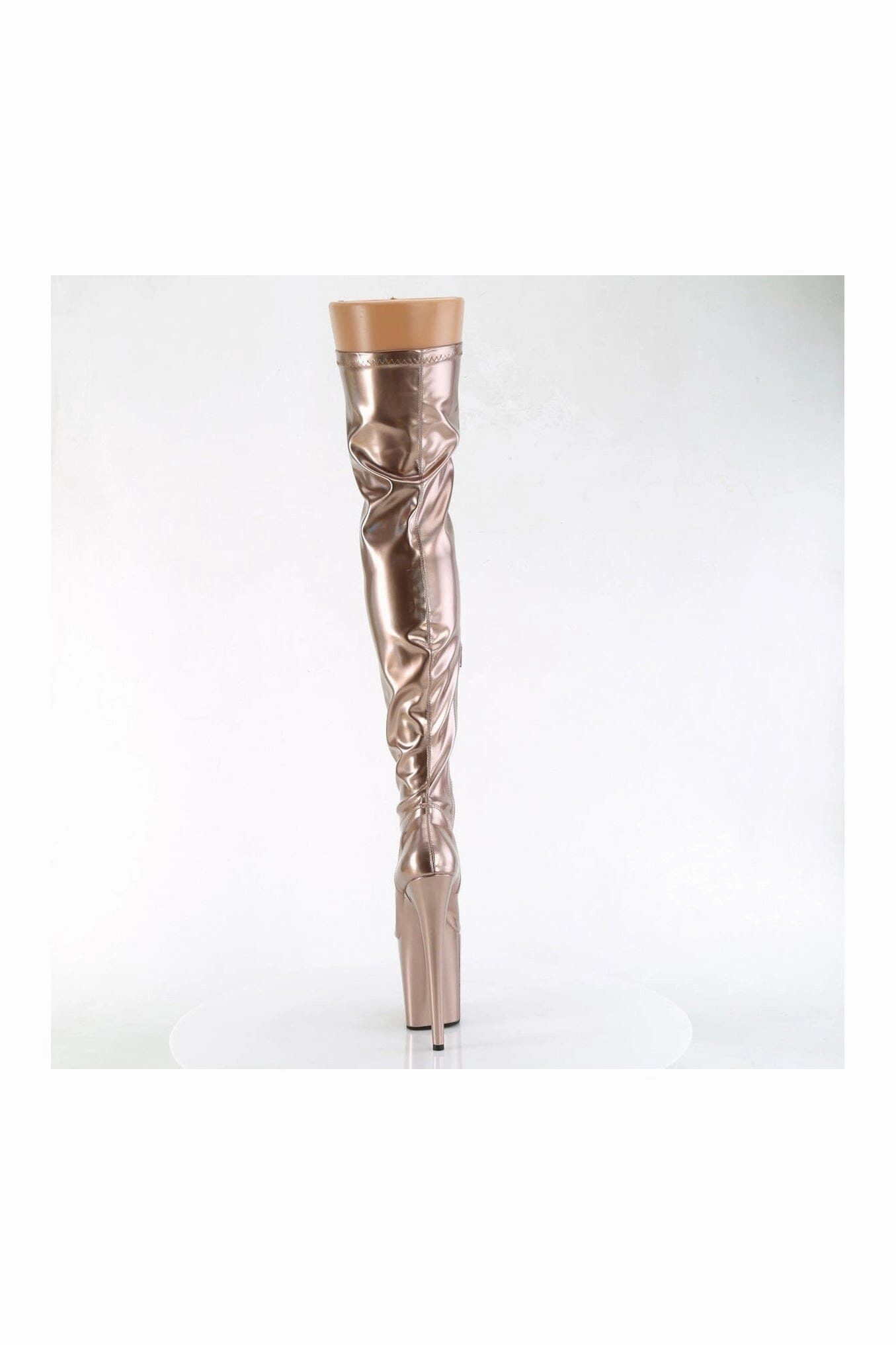 FLAMINGO-3000HWR Rose Gold Hologram Thigh Boot