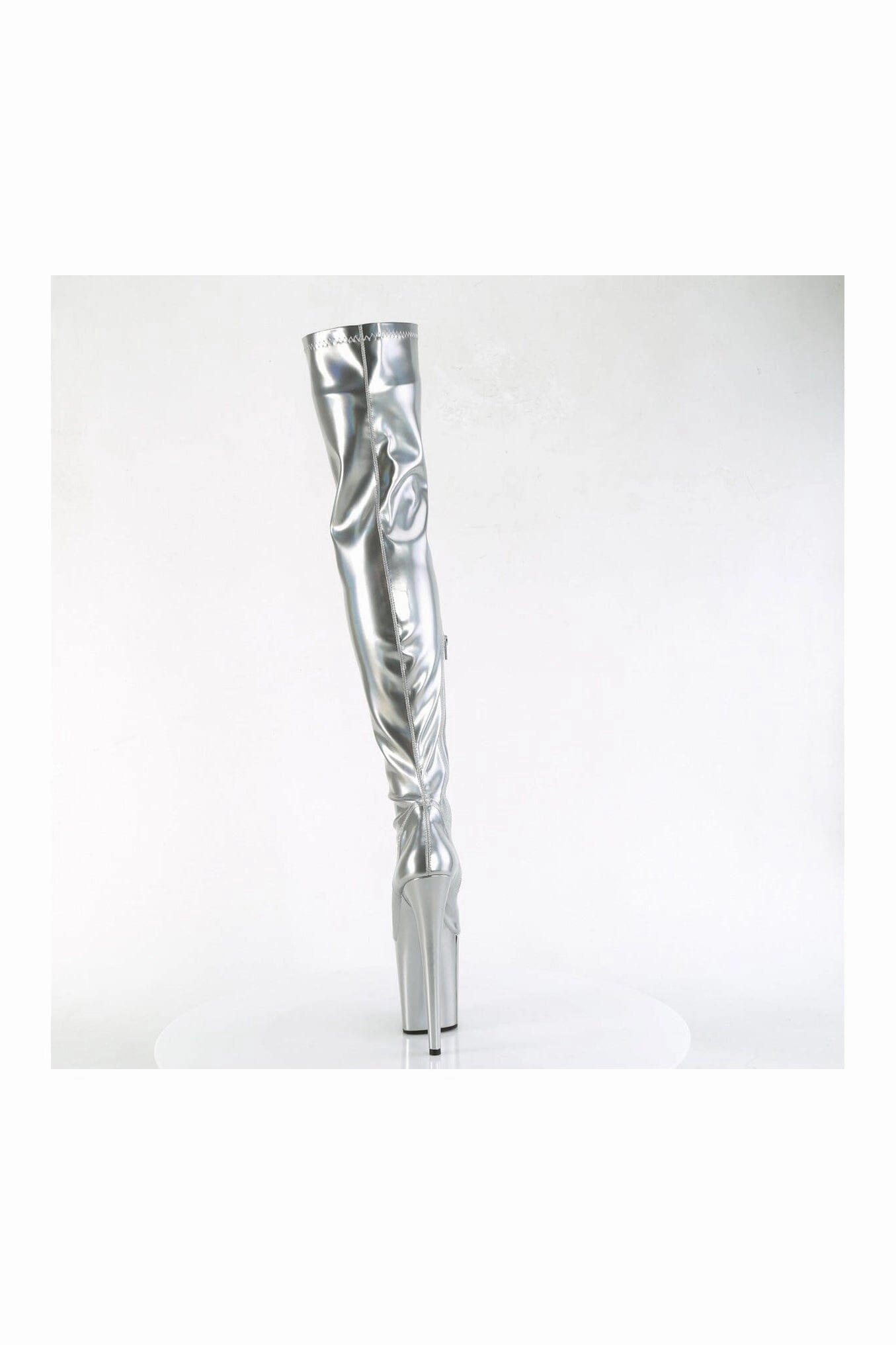 FLAMINGO-3000HWR Silver Hologram Thigh Boot