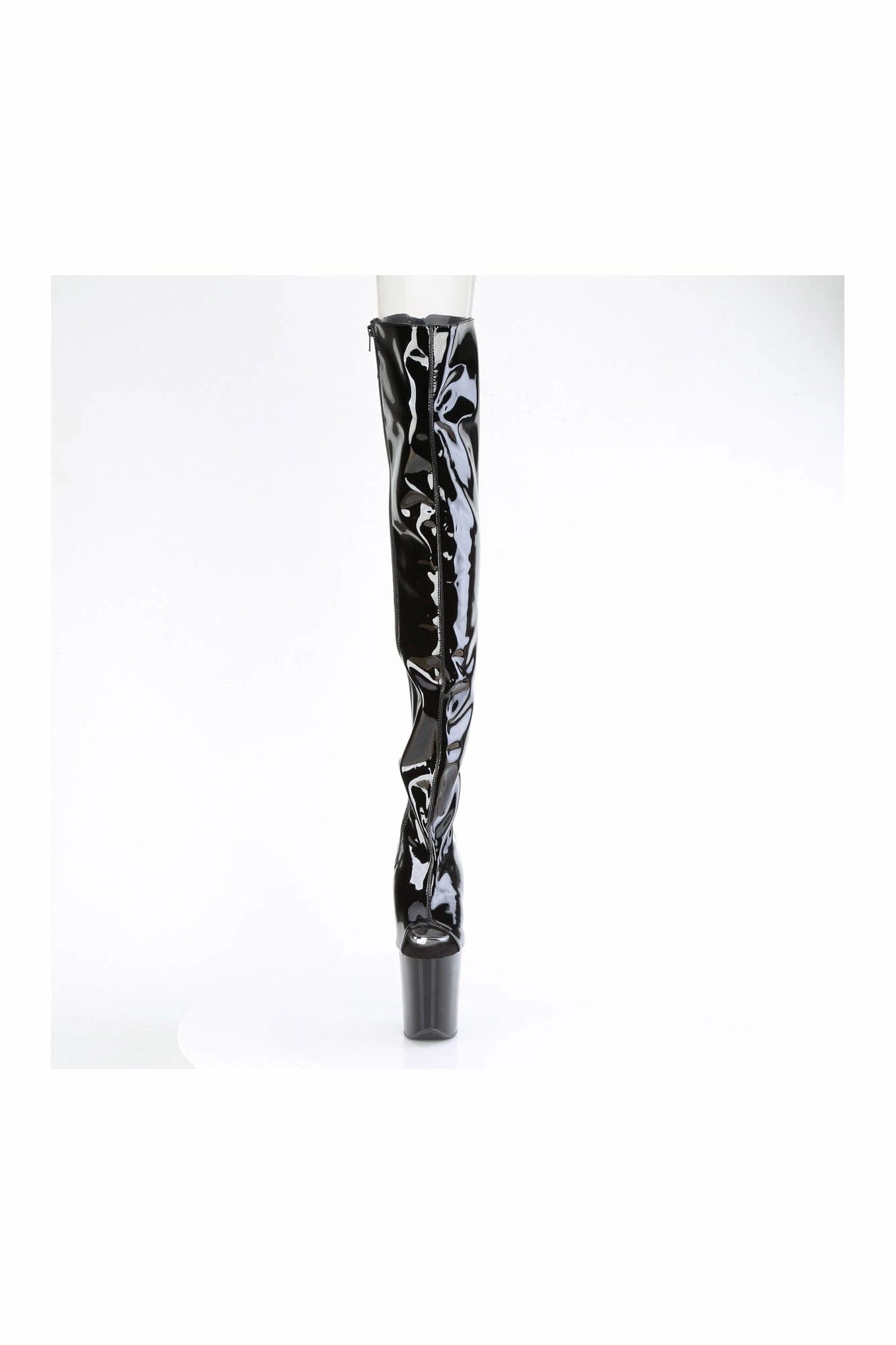 FLAMINGO-3017 Black Patent Thigh Boot