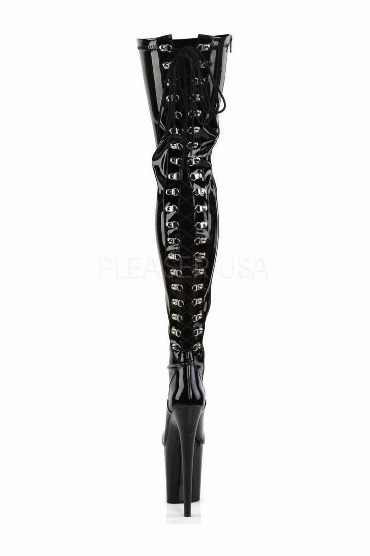FLAMINGO-3063 Platform Boot  | Black Patent