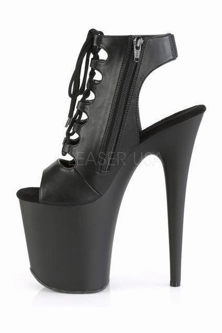 FLAMINGO-800-20 Platform Ankle Boot | Black Faux Leather