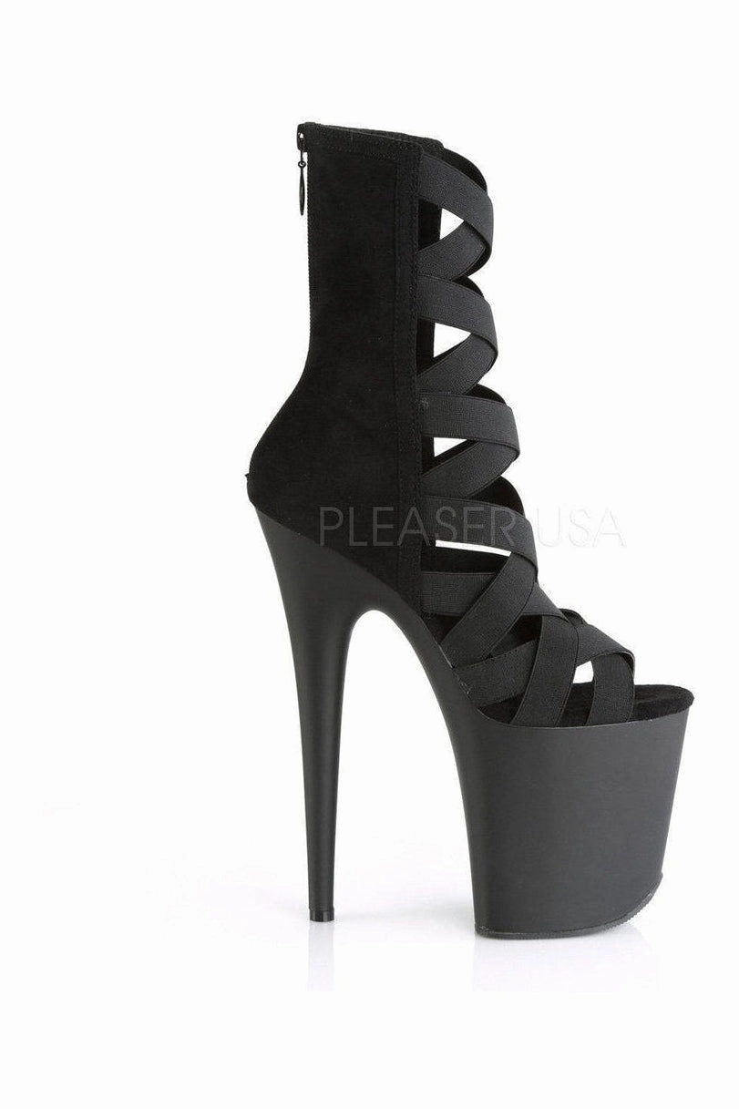 FLAMINGO-800-24 Platform Sandal | Black Lycra
