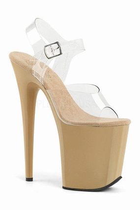 FLAMINGO-808 Platform Sandals | Clear Vinyl
