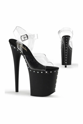 FLAMINGO-808ABLS Platform Sandal  | Black Vinyl