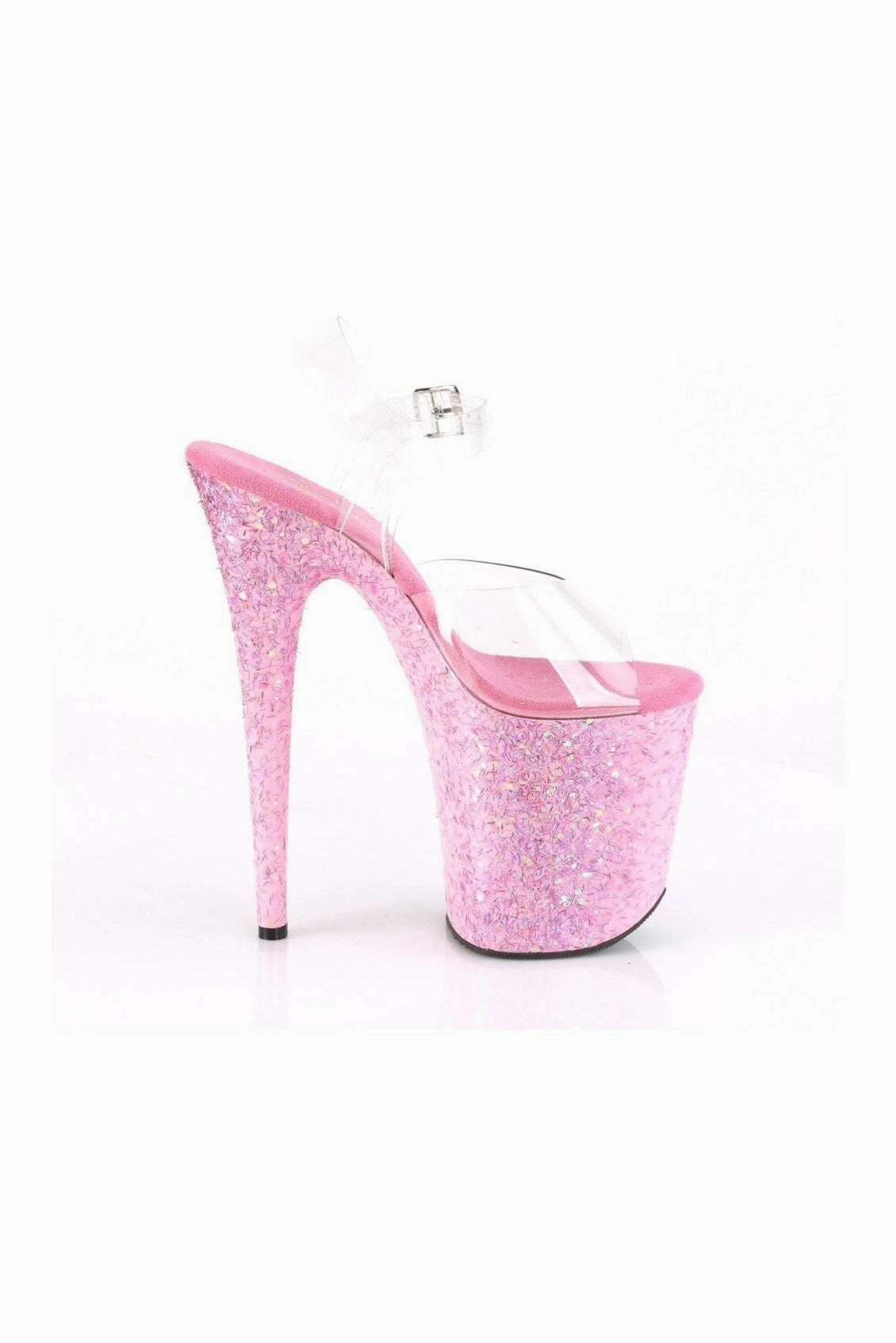 FLAMINGO-808CF Exotic Platform Sandal | Clear Vinyl