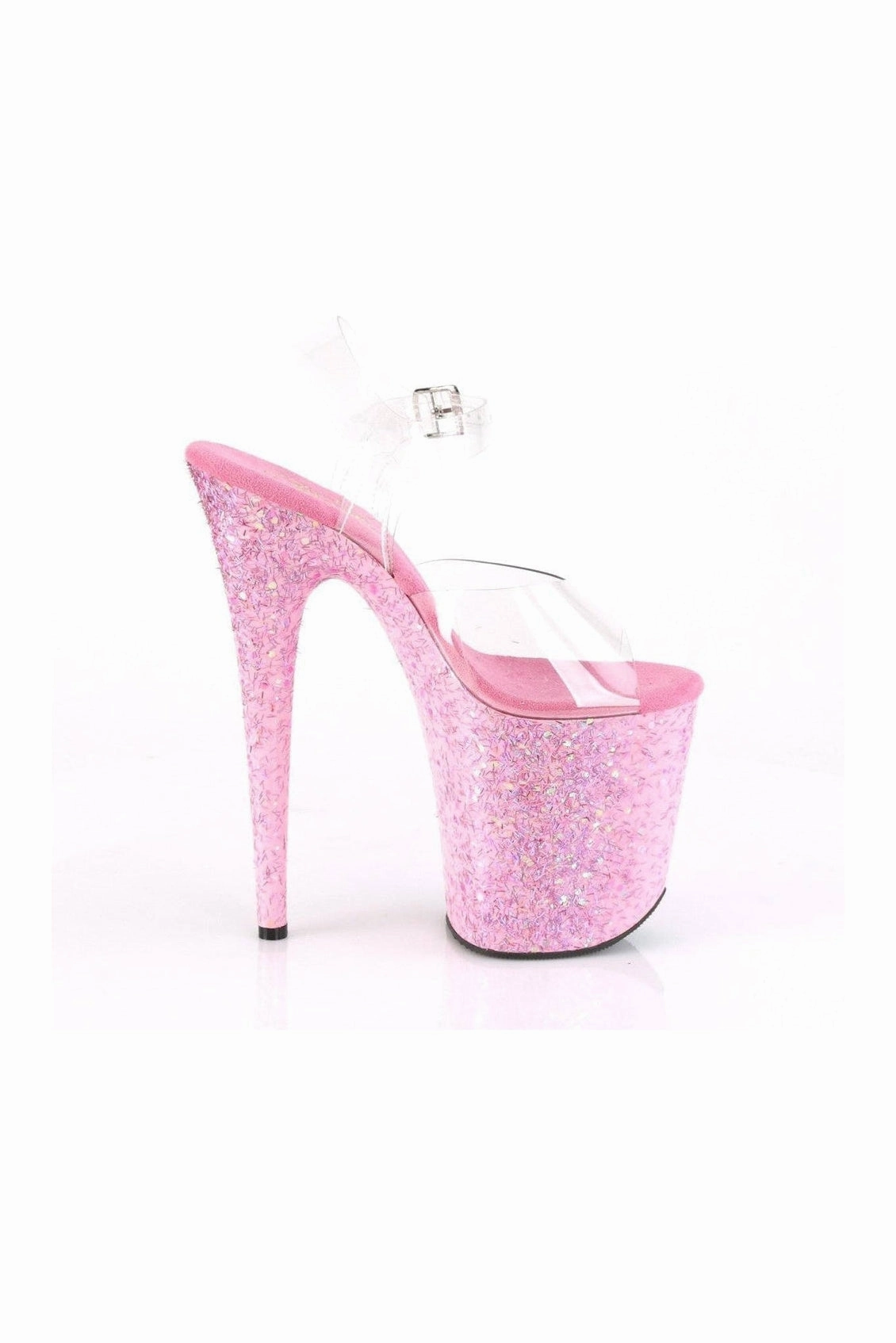 FLAMINGO-808CF Exotic Platform Sandal | Clear Vinyl