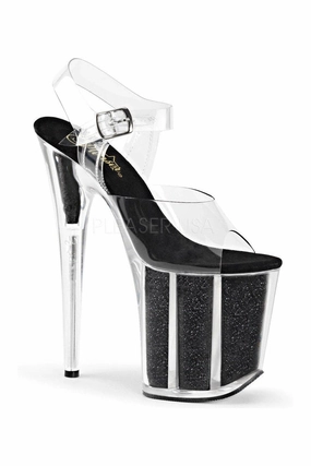 FLAMINGO-808G Platform Sandal  | Black Vinyl