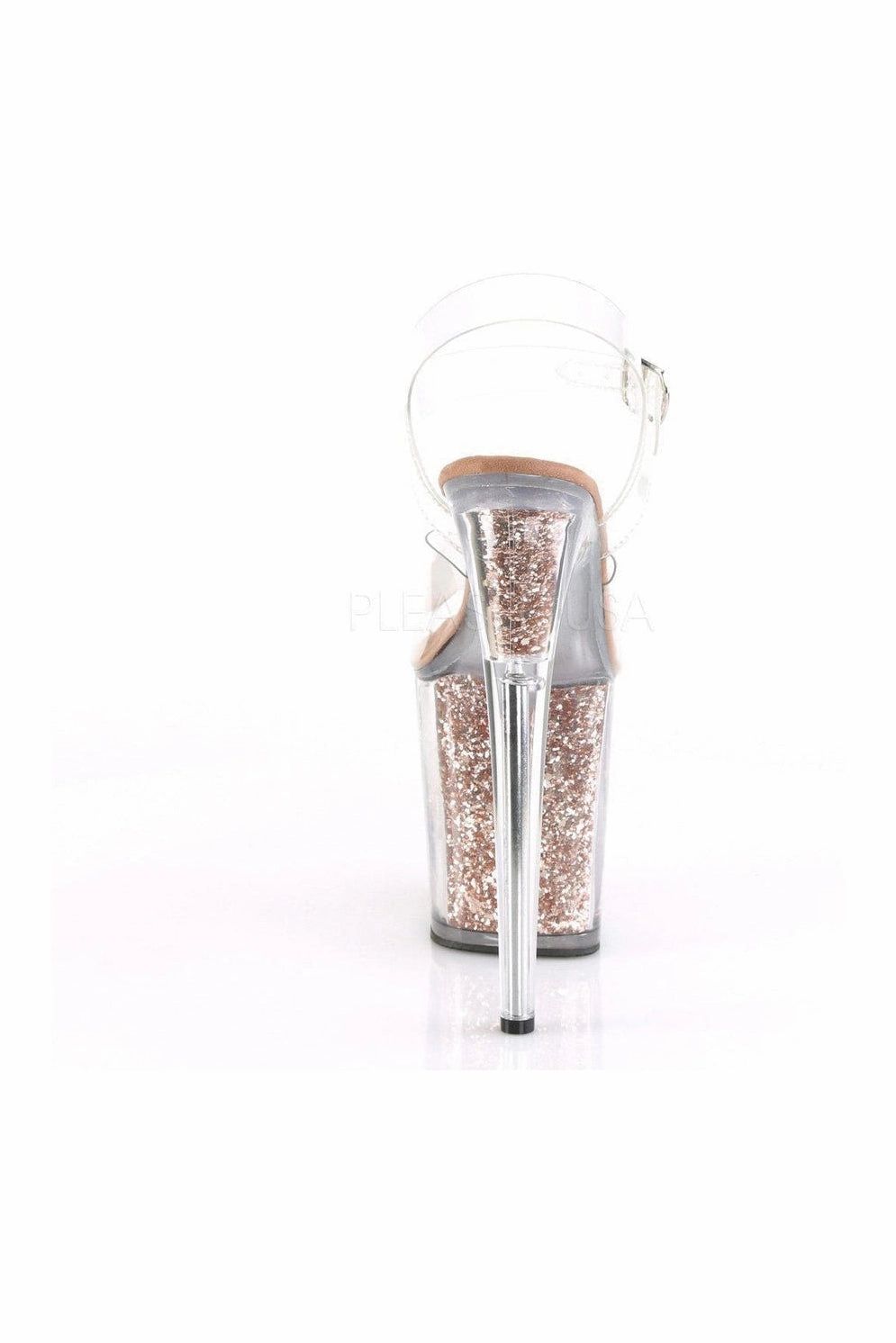 FLAMINGO-808G Platform Sandal | Clear Vinyl