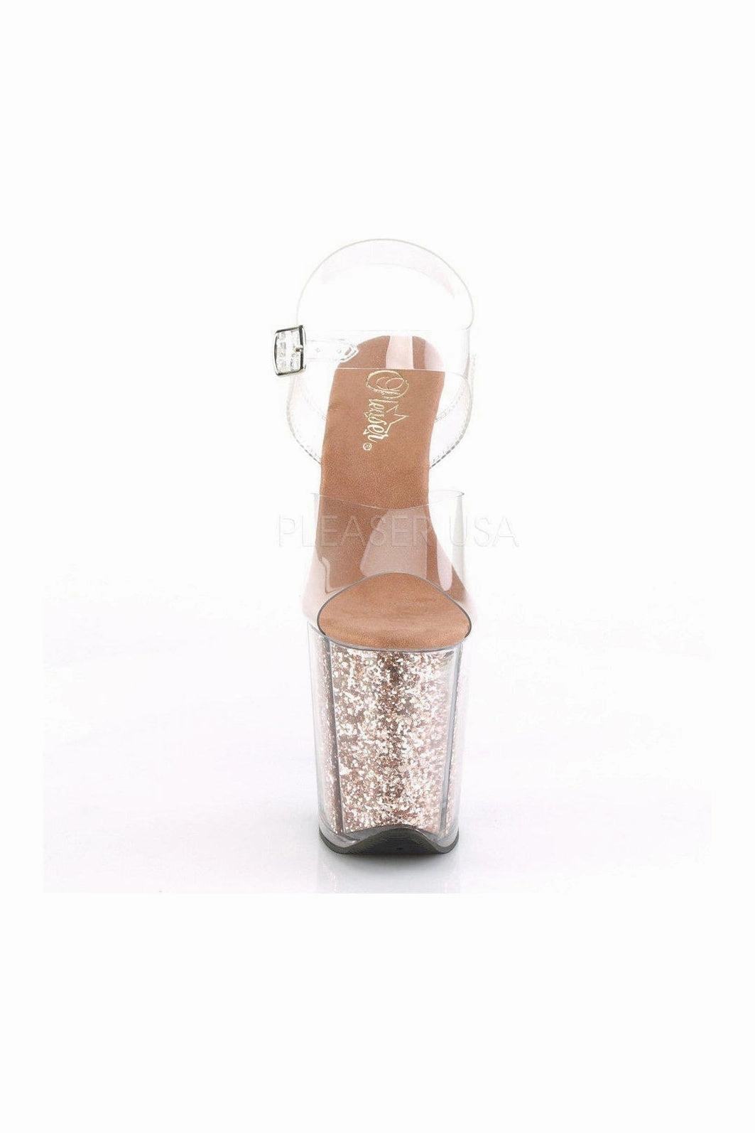 FLAMINGO-808G Platform Sandal | Clear Vinyl