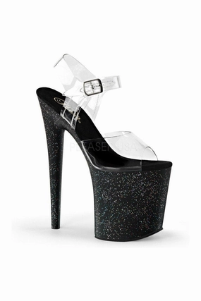 FLAMINGO-808MG Platform Sandal  | Black Vinyl