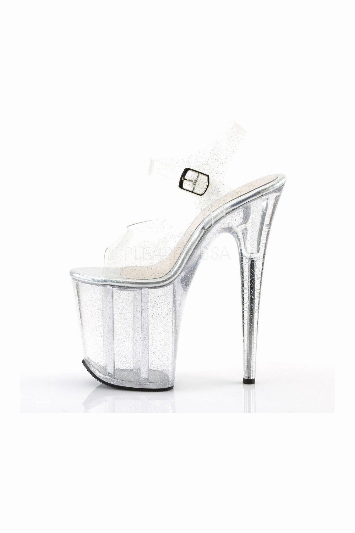 FLAMINGO-808MMG Platform Sandal  | Clear Vinyl