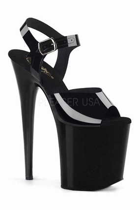 FLAMINGO-808N Platform Sandal | Black Faux Leather