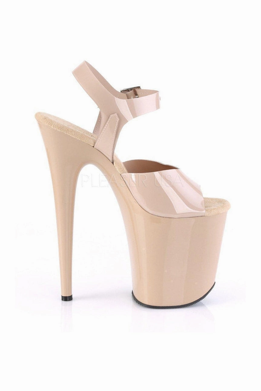 FLAMINGO-808N Platform Sandal | Nude Faux Leather