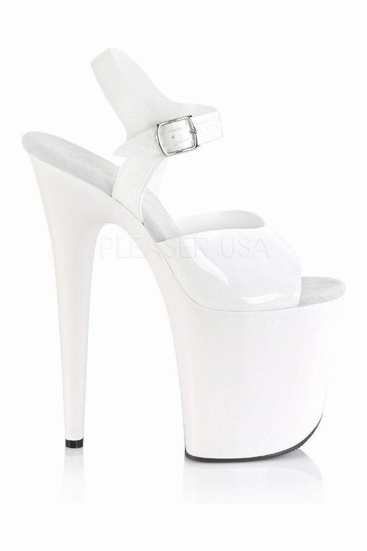 FLAMINGO-808N Platform Sandal | White Faux Leather