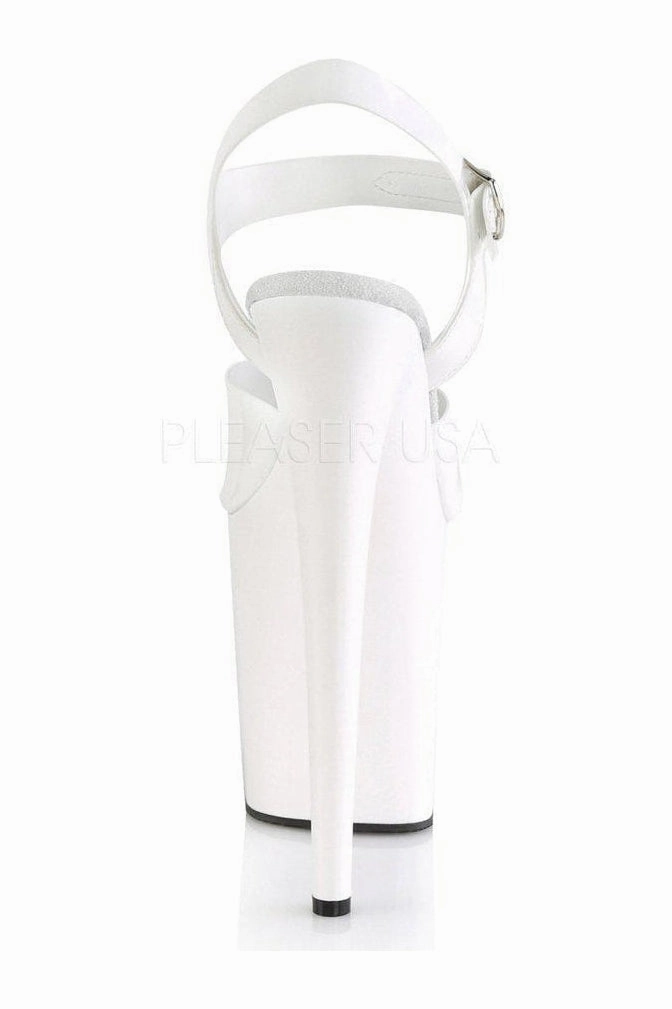 FLAMINGO-808N Platform Sandal | White Faux Leather