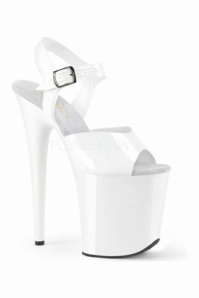 FLAMINGO-808N Platform Sandal | White Faux Leather