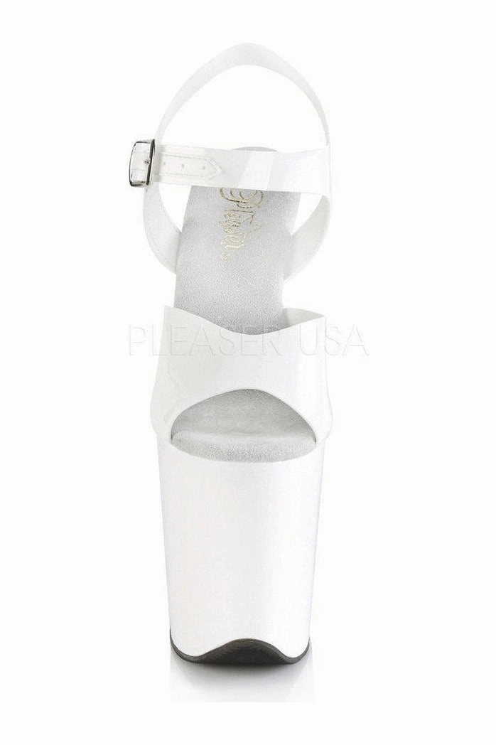 FLAMINGO-808N Platform Sandal | White Faux Leather