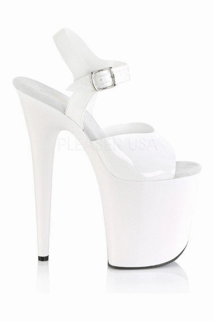 FLAMINGO-808N Platform Sandal | White Faux Leather