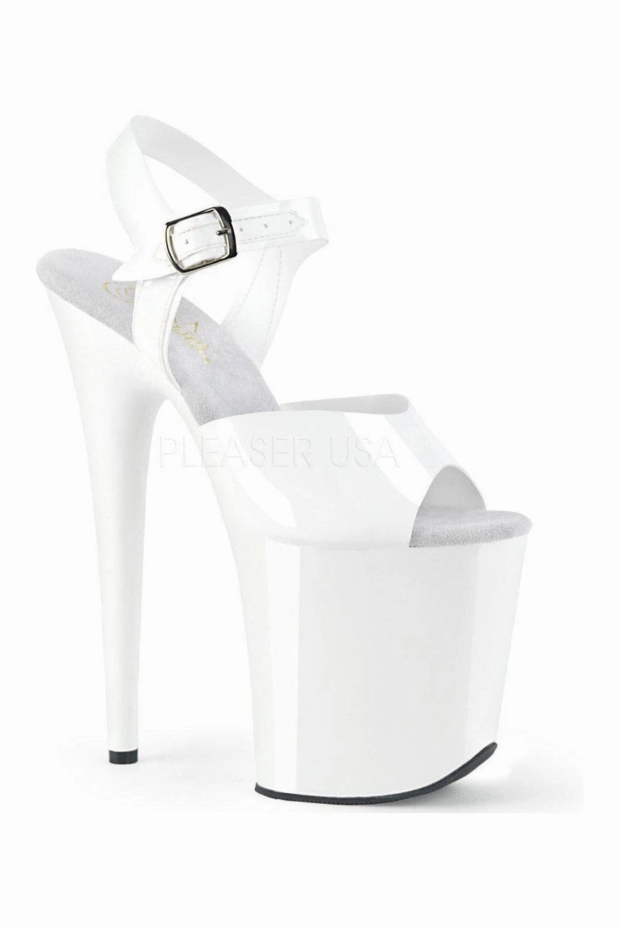FLAMINGO-808N Platform Sandal | White Faux Leather