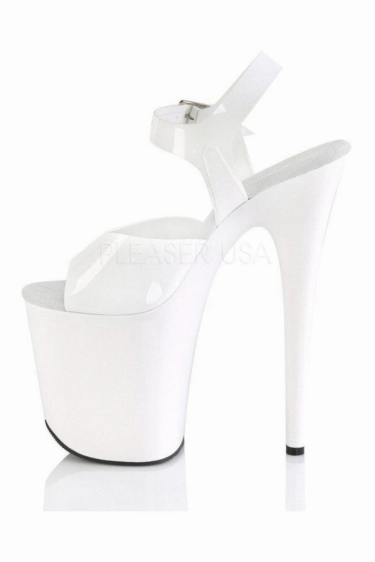 FLAMINGO-808N Platform Sandal | White Faux Leather
