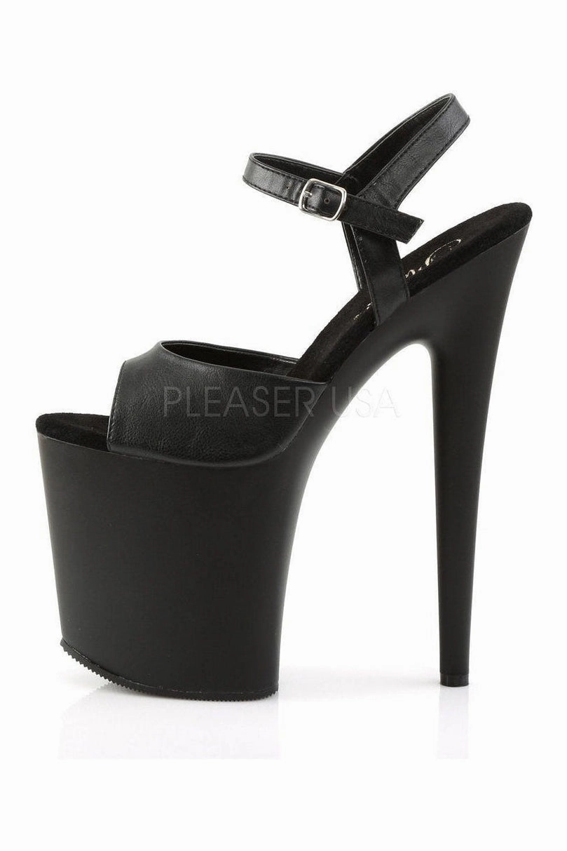 FLAMINGO-809 Platform Sandal  | Black Faux Leather