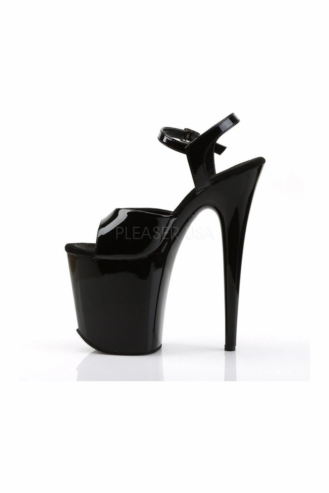 FLAMINGO-809 Platform Sandal  | Black Patent