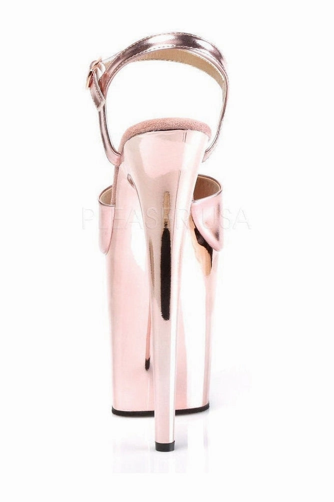 FLAMINGO-809 Platform Sandal  | Rose Gold Faux Leather