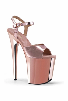 FLAMINGO-809 Platform Sandal  | Rose Gold Faux Leather