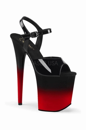 FLAMINGO-809BR-H Platform Sandal | Black Patent