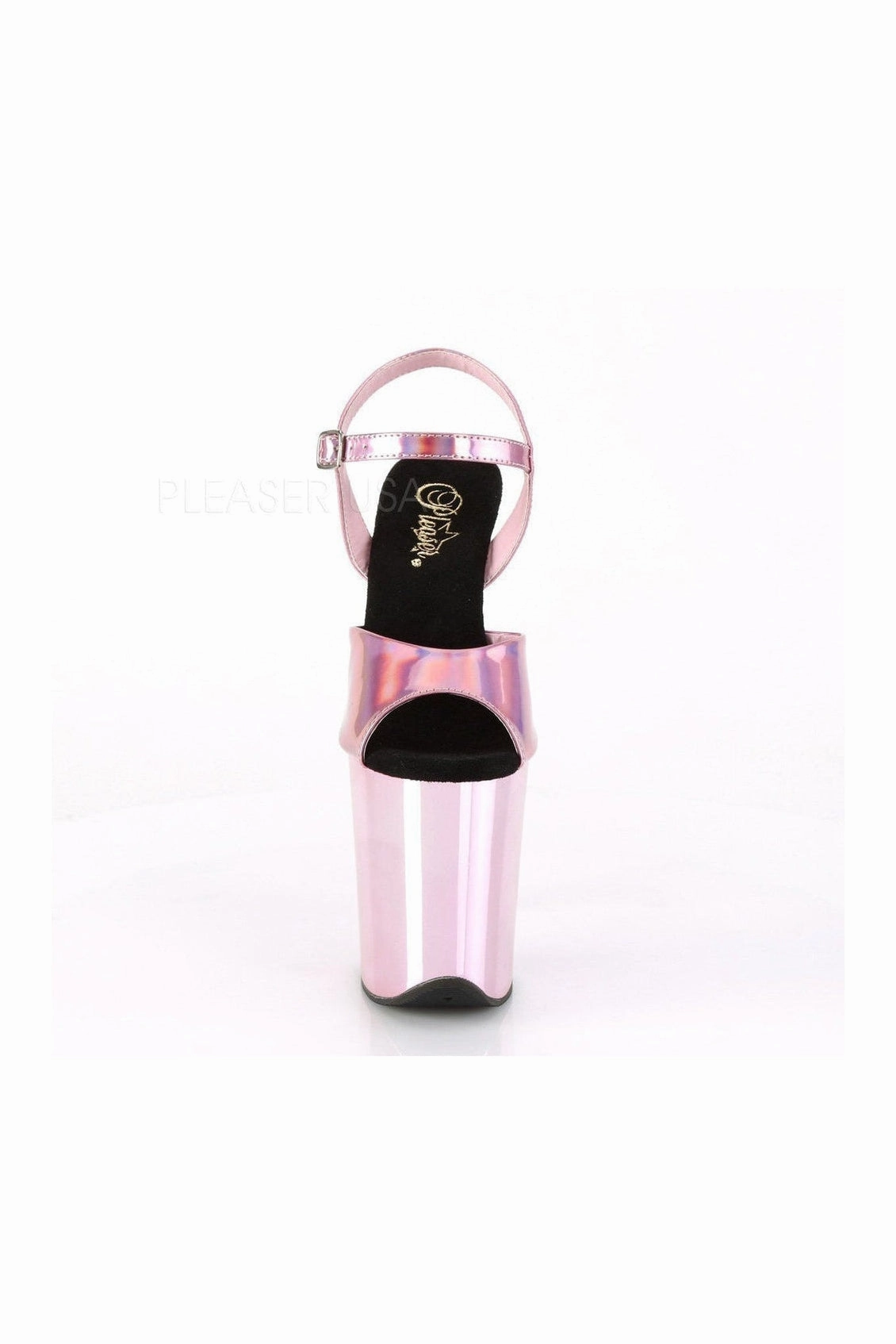 FLAMINGO-809HG Exotic Platform Sandal | Pink Faux Leather