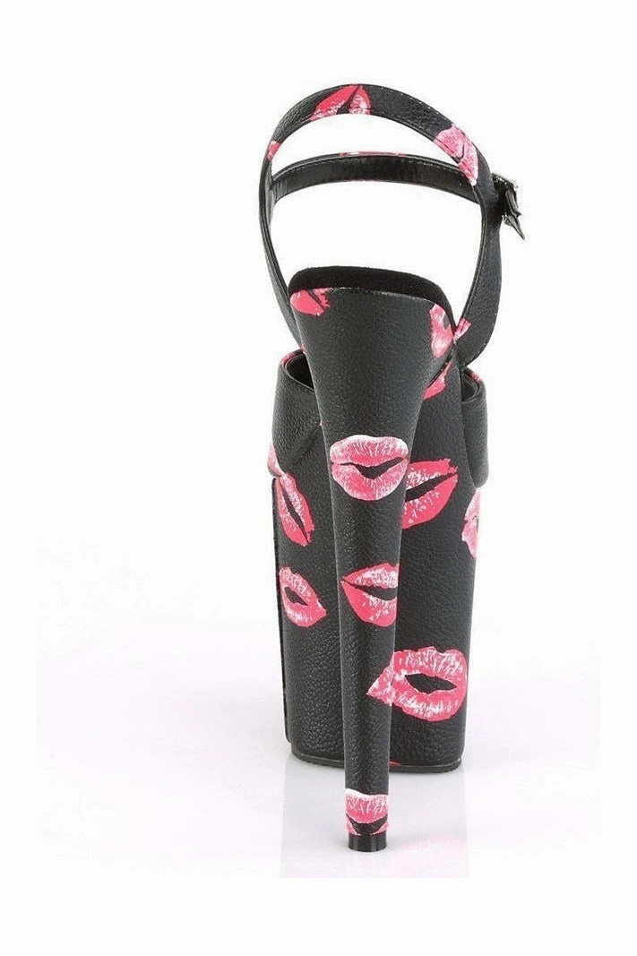 FLAMINGO-809KISSES Exotic Sandal | Black Faux Leather