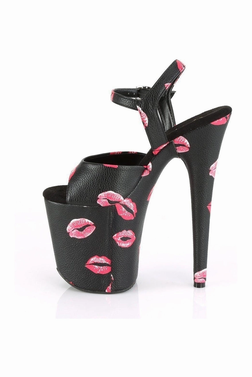 FLAMINGO-809KISSES Exotic Sandal | Black Faux Leather
