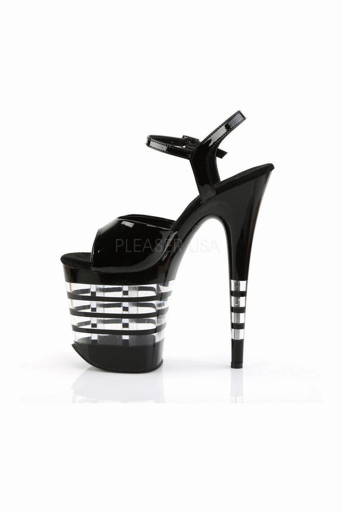 FLAMINGO-809LN Platform Sandal  | Black Patent