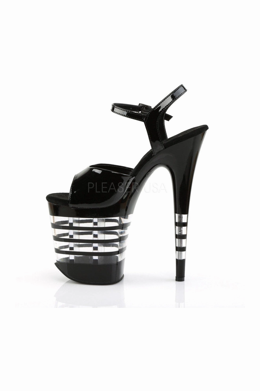 FLAMINGO-809LN Platform Sandal  | Black Patent