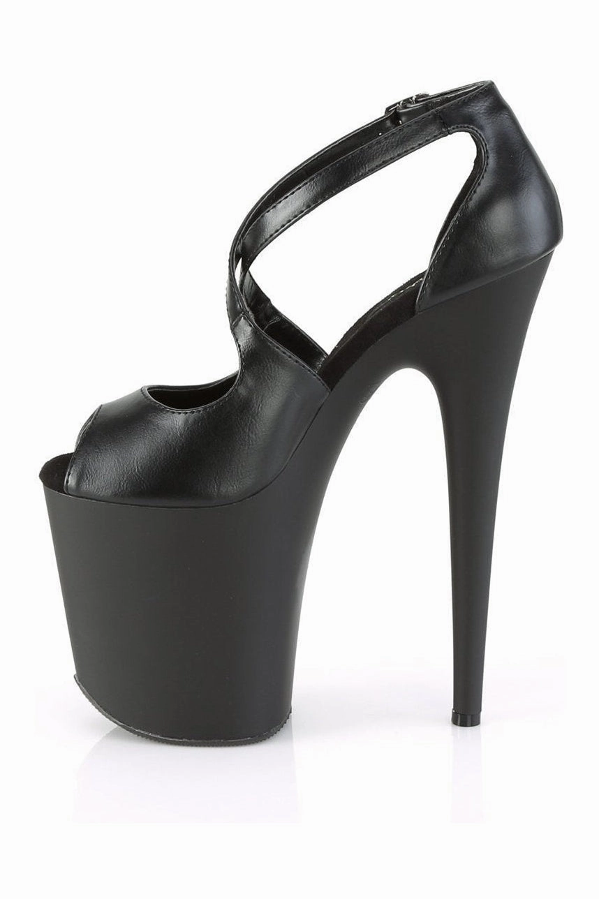 FLAMINGO-821 Exotic Sandal | Black Faux Leather