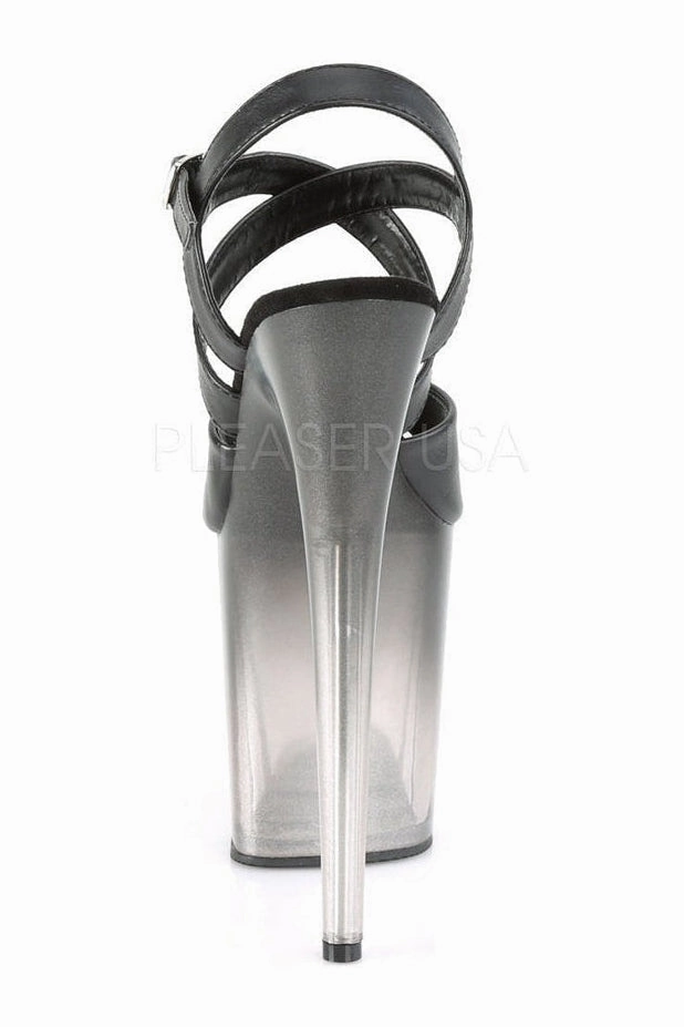 FLAMINGO-822T Exotic Platform Sandal | Black Faux Leather
