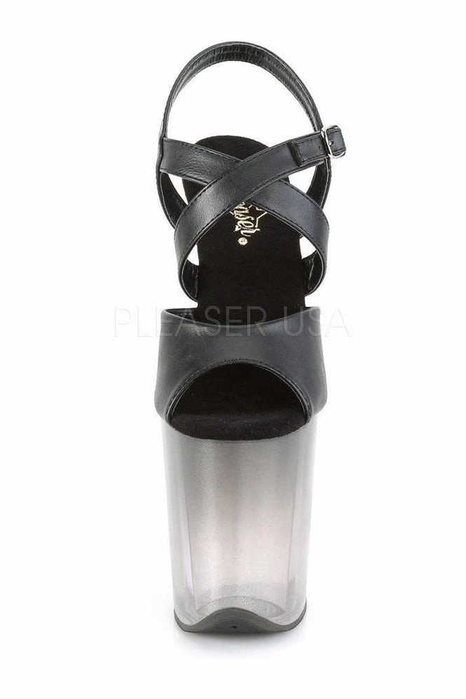 FLAMINGO-822T Exotic Platform Sandal | Black Faux Leather