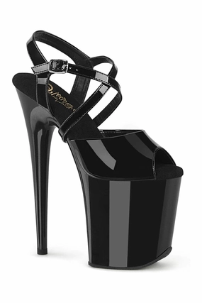 FLAMINGO-824 Black Patent Sandal