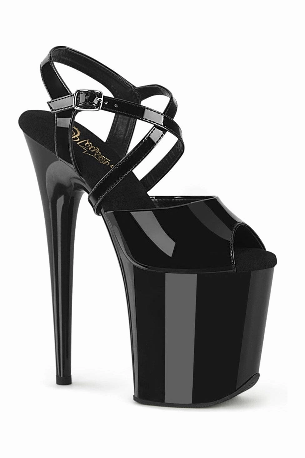 FLAMINGO-824 Black Patent Sandal